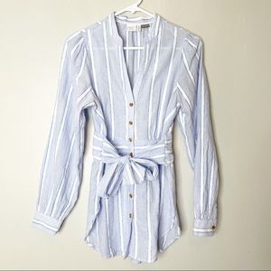 Anthropologie Cotton Long Sleeve Buttom Front Blouse Size 6